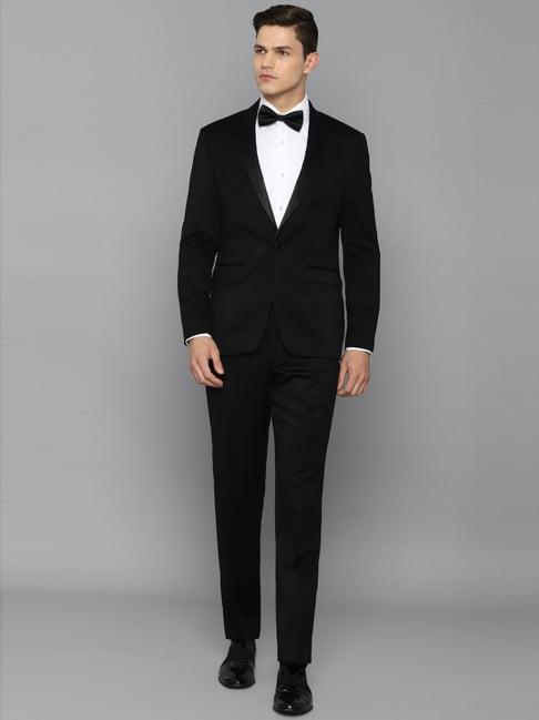 louis philippe black slim fit two piece suit