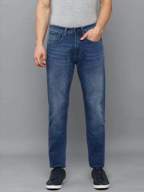louis philippe blue cotton regular fit jeans