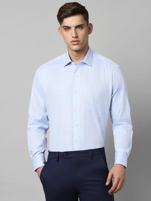 louis philippe blue cotton regular fit texture shirt