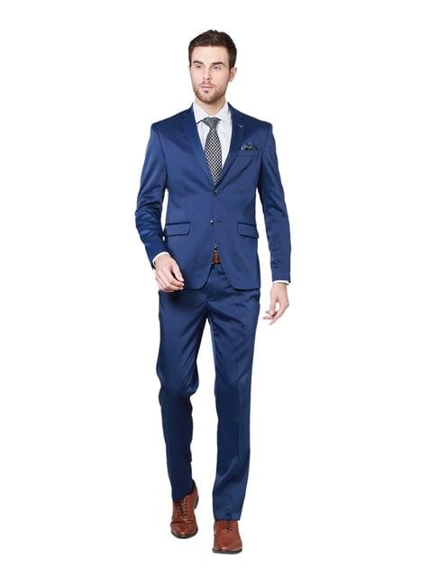 louis philippe blue regular fit two piece suit