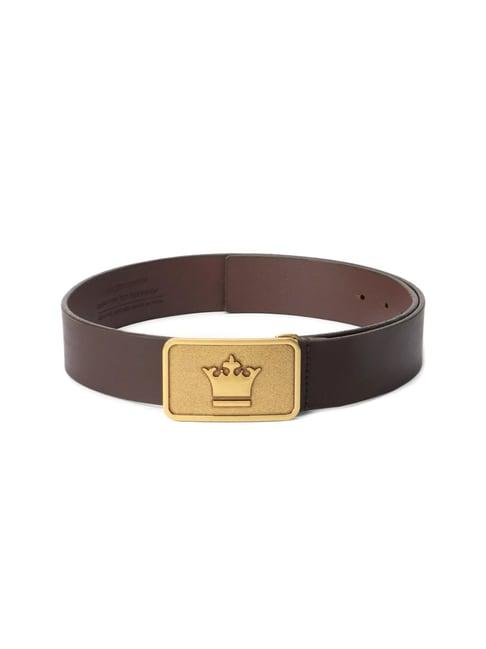 louis philippe brown leather casual belt for men