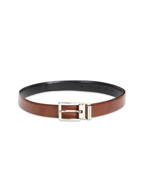 louis philippe brown leather reversible belt for men
