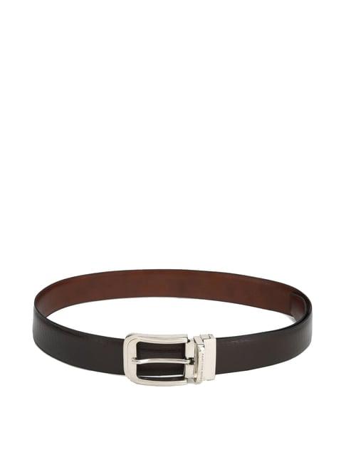 louis philippe brown leather reversible belt for men