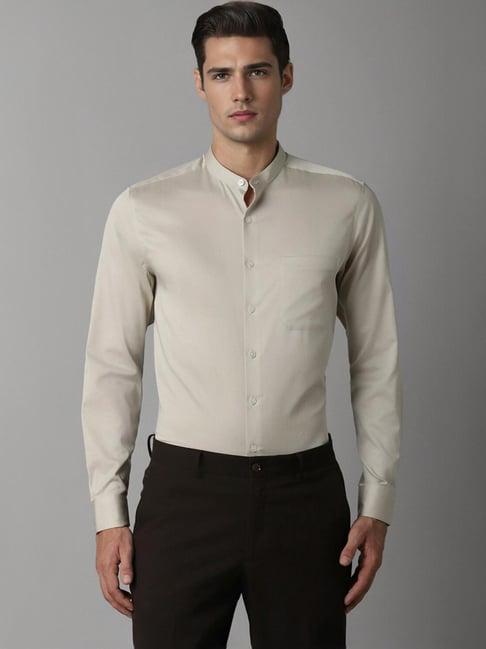 louis philippe brown slim fit shirt