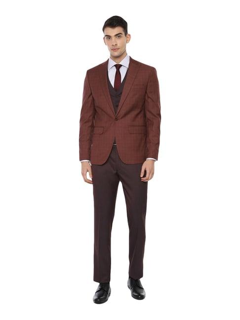 louis philippe brown three piece suit