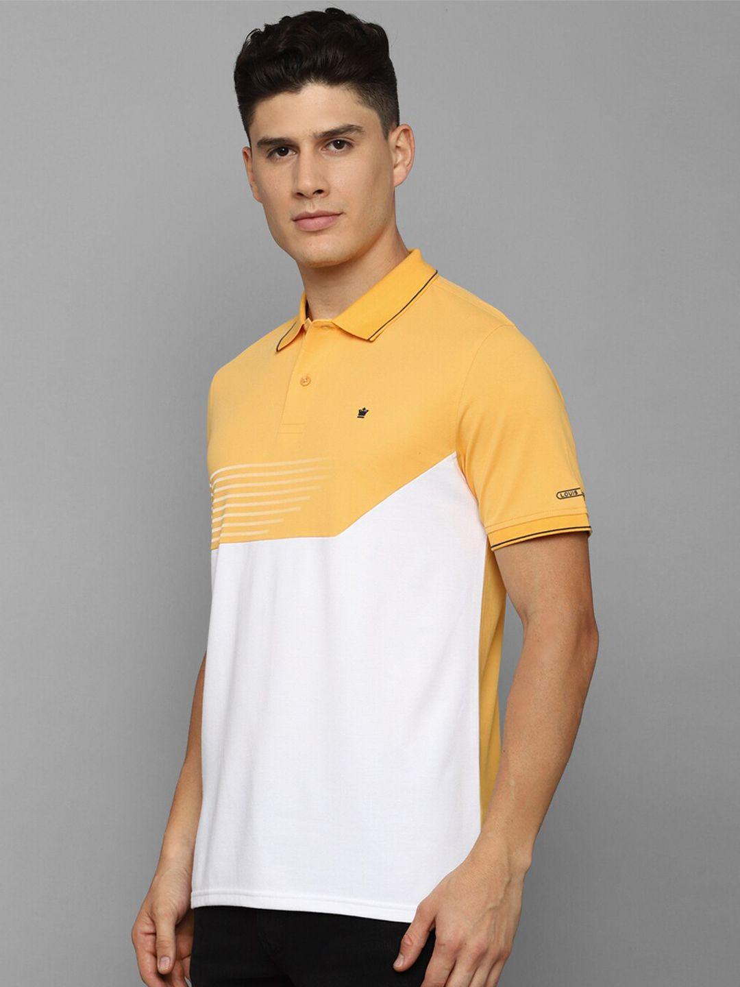 louis philippe colourblocked polo collar short sleeves t-shirt