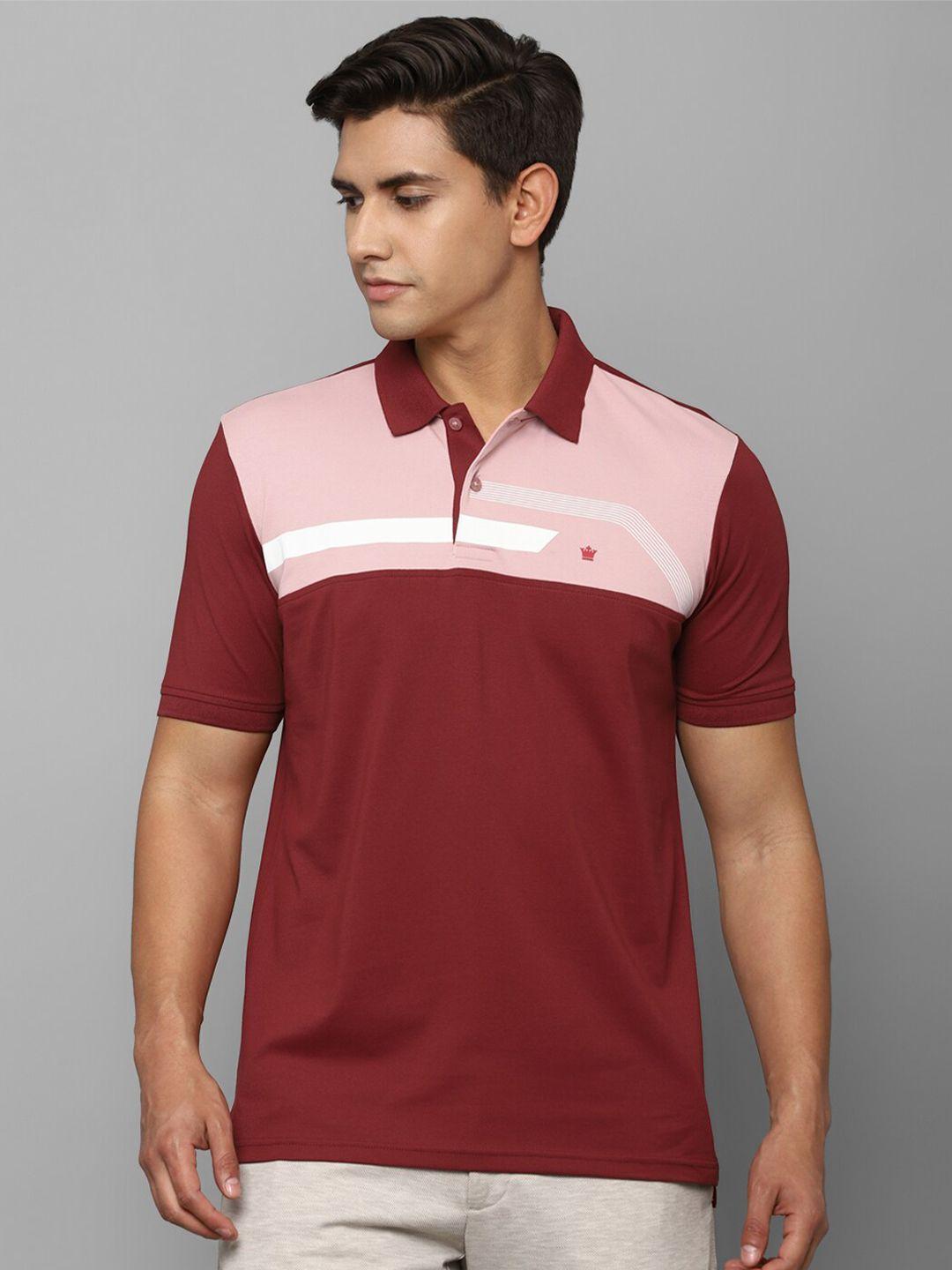 louis philippe colourblocked polo collar t-shirt