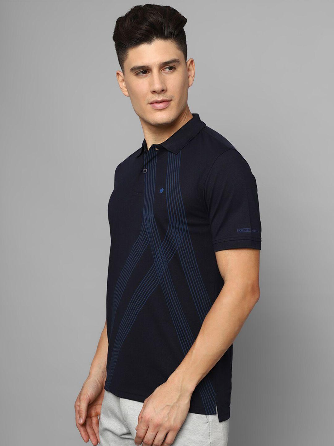 louis philippe geometric printed polo collar short sleeves t-shirt