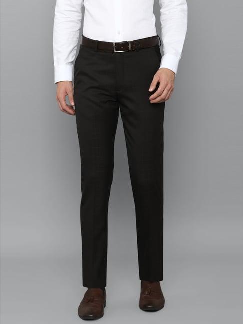 louis philippe gods & kings black slim fit checks trousers