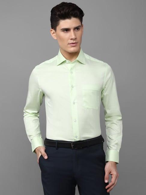 louis philippe gods & kings mint green regular fit textured cotton shirt