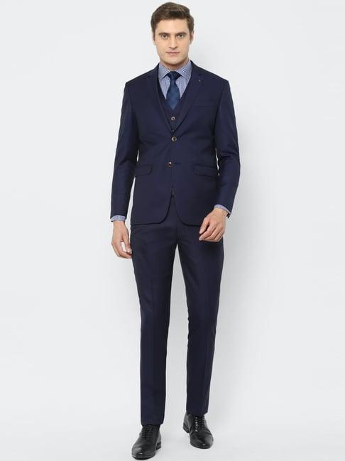 louis philippe gods & kings navy slim fit three piece suit