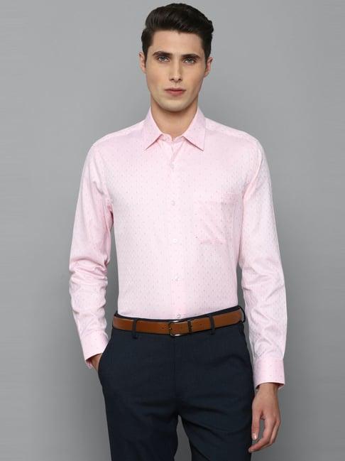 louis philippe gods & kings pink cotton regular fit self pattern shirts