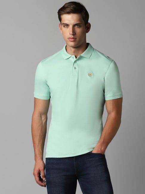 louis philippe green cotton regular fit polo t-shirt