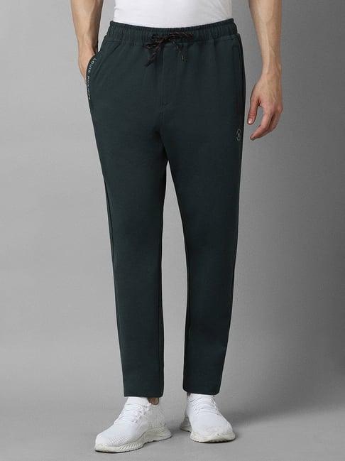 louis philippe green cotton slim fit trackpants