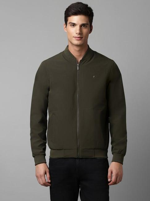 louis philippe green regular fit bomber jacket