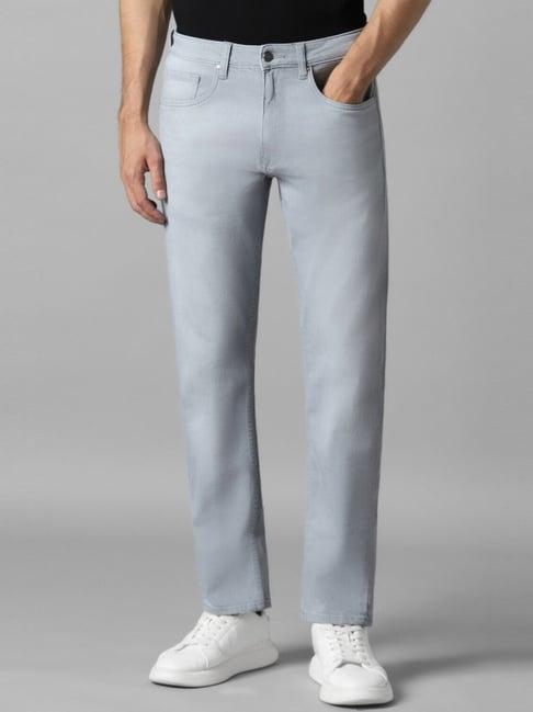 louis philippe grey cotton regular fit jeans