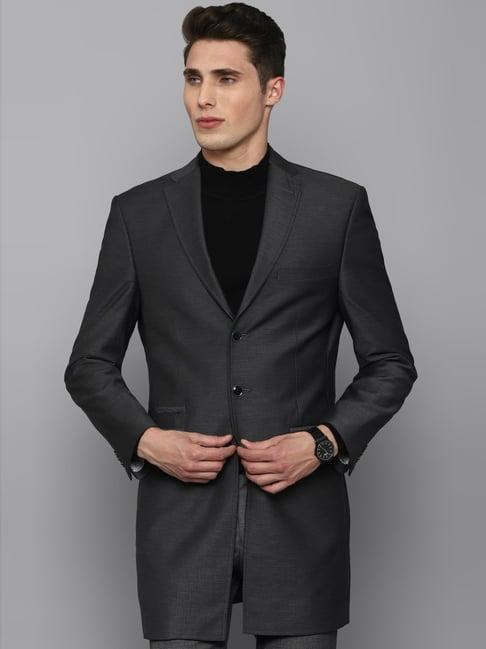 louis philippe grey regular fit texture blazer