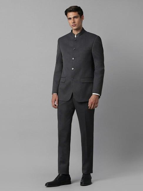 louis philippe grey regular fit texture two piece suits