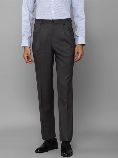 louis philippe grey regular fit trousers
