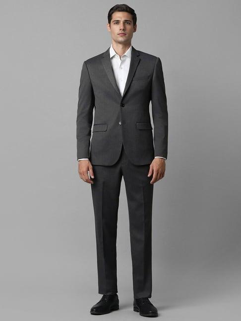 louis philippe grey slim fit texture two piece suits