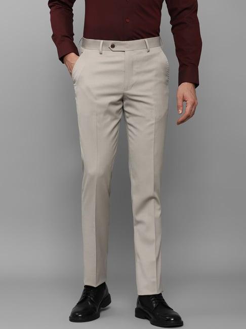 louis philippe grey slim fit trousers