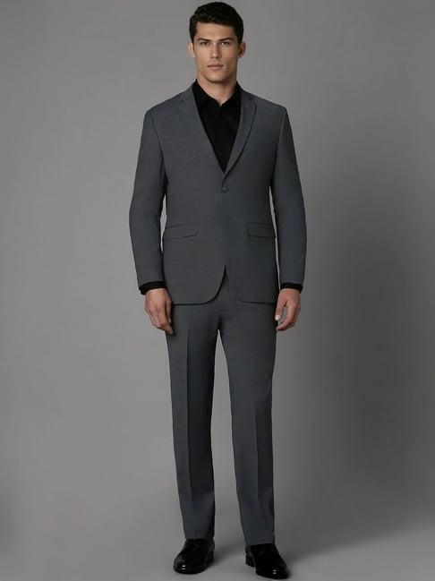 louis philippe grey slim fit two piece suits