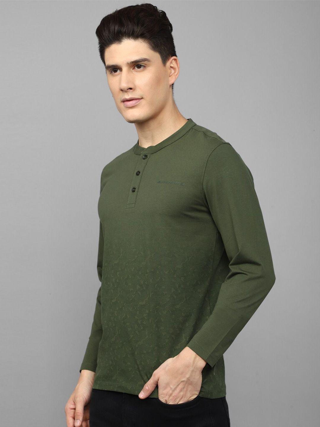 louis philippe henley neck long sleeves slim fit t-shirt