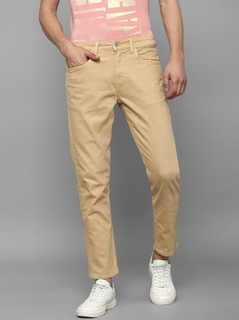 louis philippe jeans beige regular fit jeans