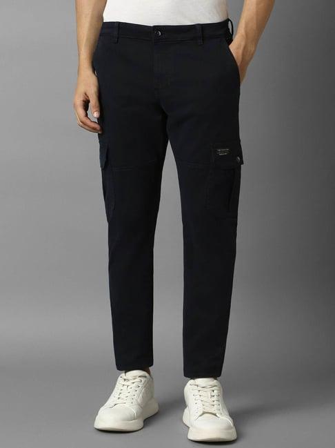 louis philippe jeans black slim fit cargos