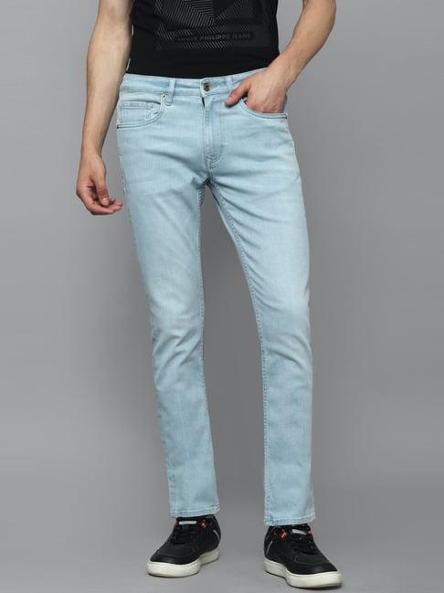 louis philippe jeans blue cotton slim fit jeans