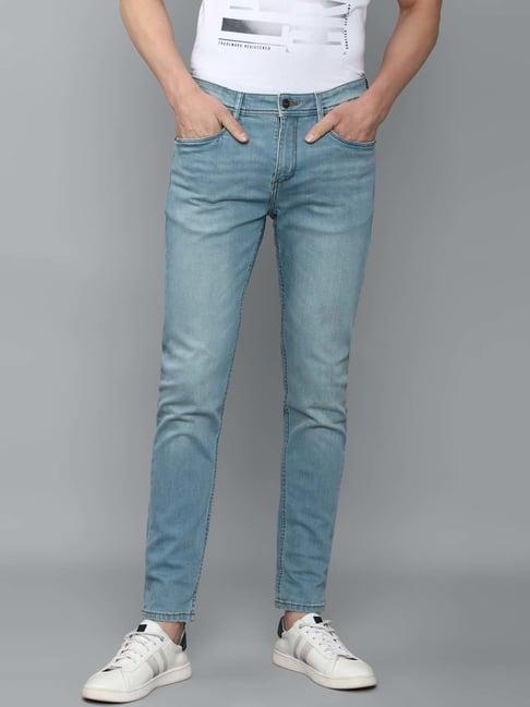 louis philippe jeans blue cotton slim fit jeans