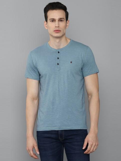 louis philippe jeans blue cotton slim fit t-shirt