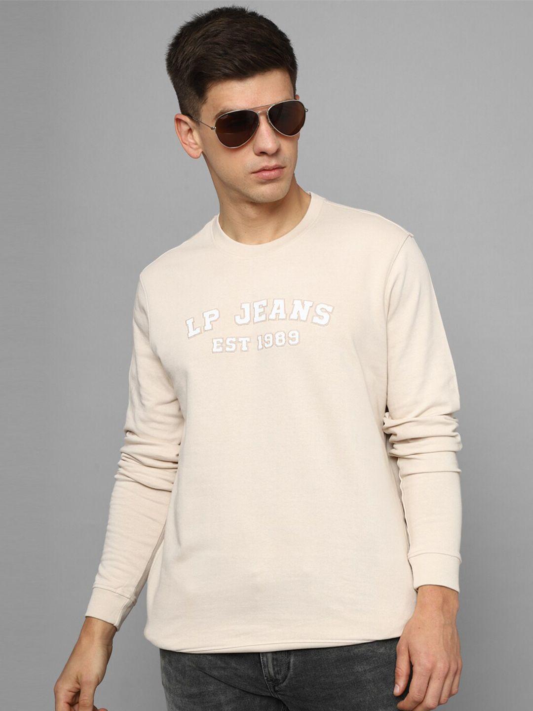 louis philippe jeans brand logo printed cotton sweatshirt