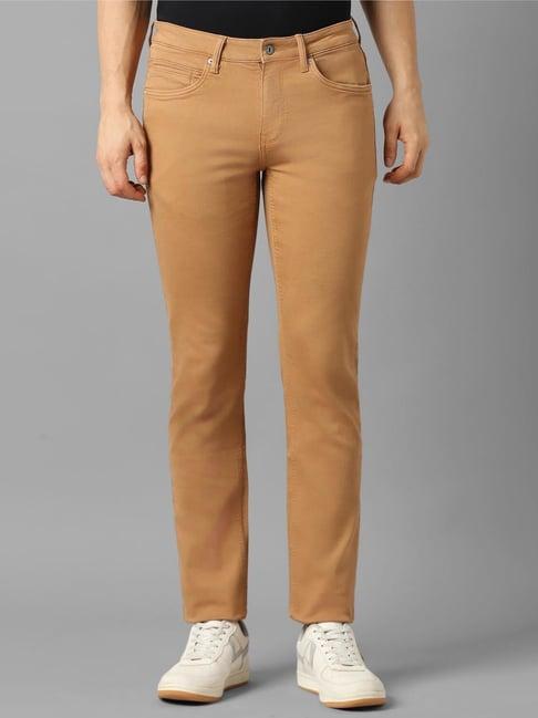 louis philippe jeans brown slim fit jeans