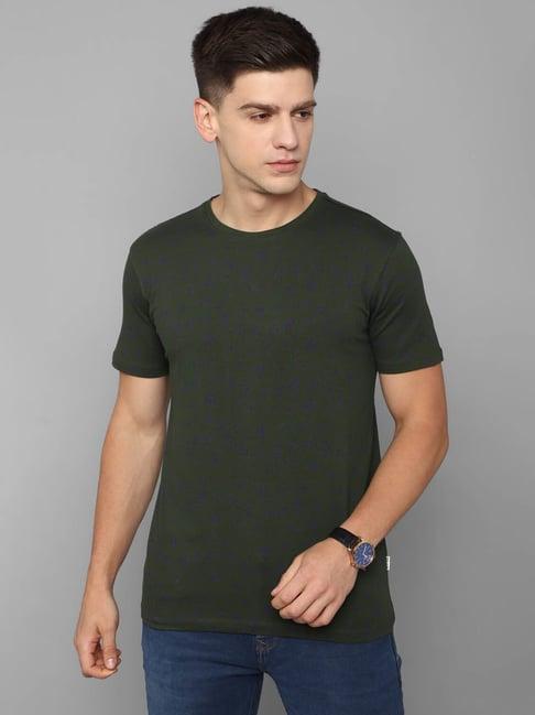 louis philippe jeans green cotton slim fit printed t-shirt