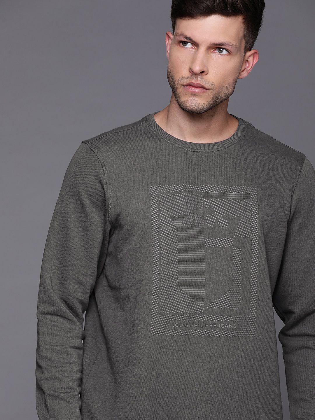 louis philippe jeans men charcoal sweatshirt