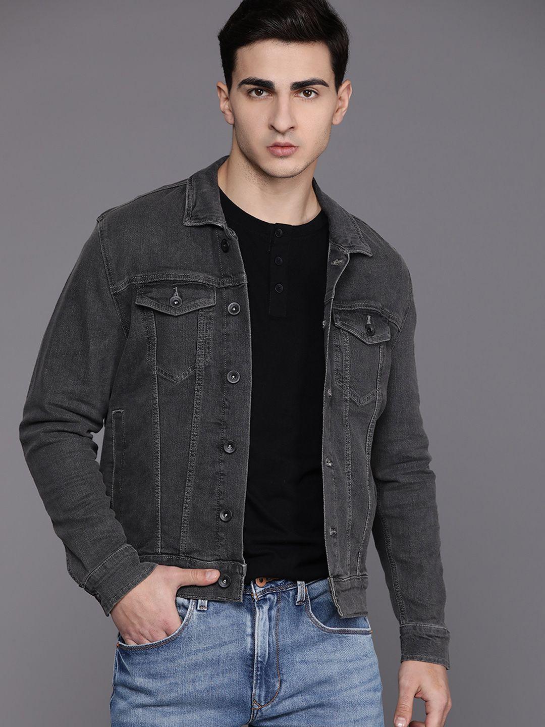 louis philippe jeans men solid denim jacket