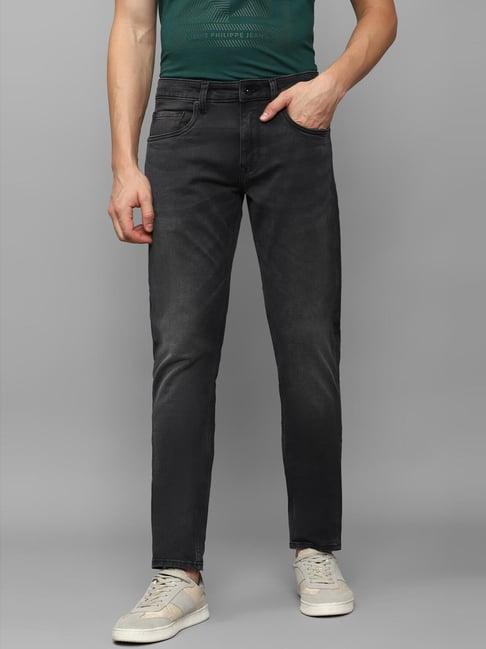 louis philippe jeans mid black slim fit jeans