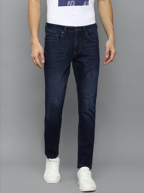 louis philippe jeans navy cotton regular fit jeans