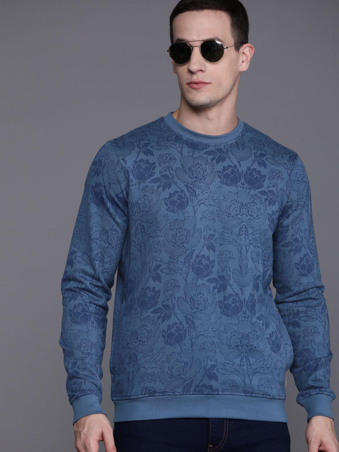 louis philippe jeans pure cotton printed sweatshirt
