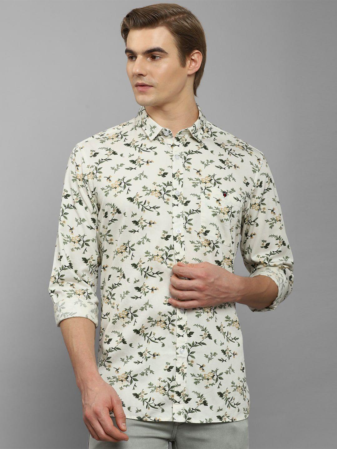 louis philippe jeans slim fit floral printed pure cotton casual shirt