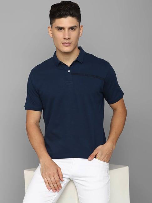 louis philippe jeans warm navy cotton slim fit polo t-shirt