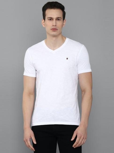 louis philippe jeans white cotton slim fit t-shirt
