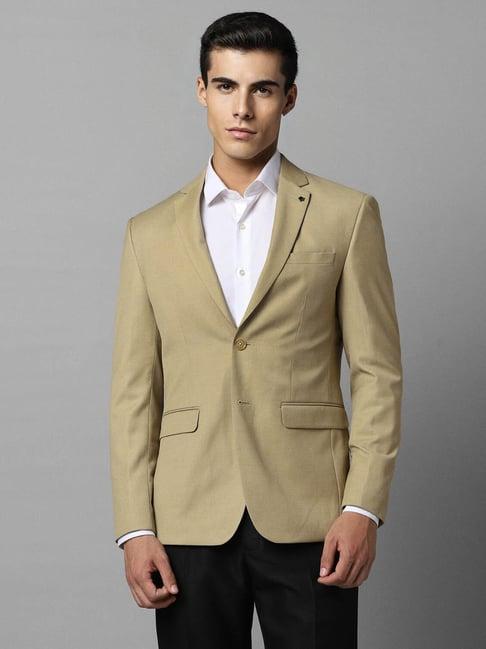 louis philippe khaki slim fit texture blazer