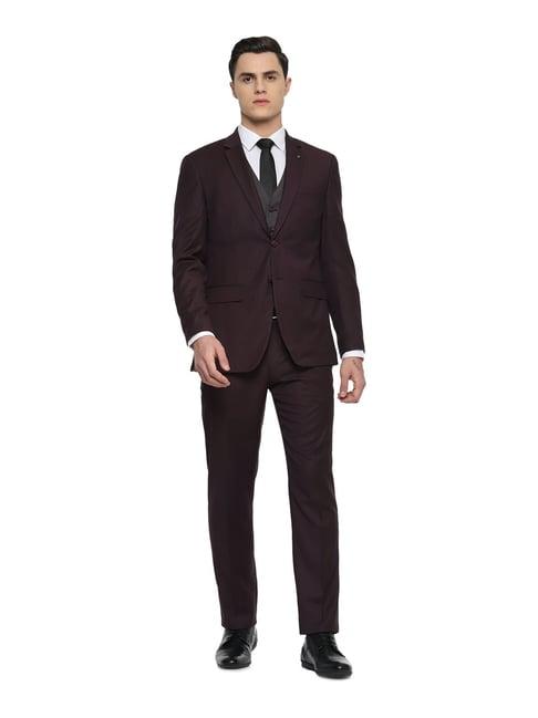 louis philippe maroon 3-piece suit