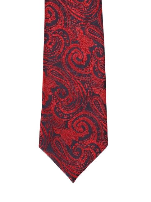 louis philippe maroon printed tie