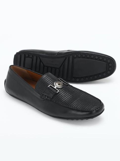 louis philippe men's black casual loafers