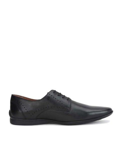 louis philippe men's black derby shoes