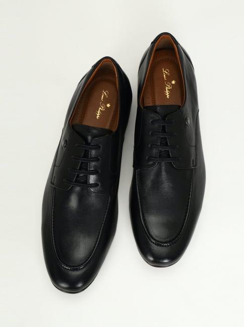 louis philippe men's black derby shoes