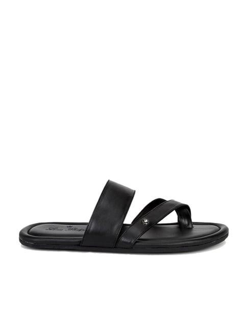 louis philippe men's black toe ring sandals